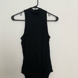Black Ribbed Bodysuit Topshop